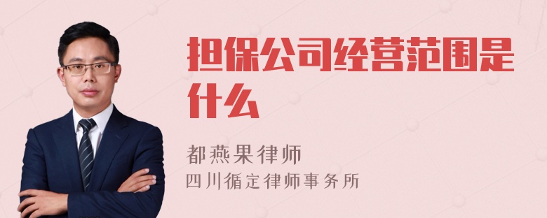 担保公司经营范围是什么