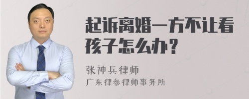 起诉离婚一方不让看孩子怎么办？