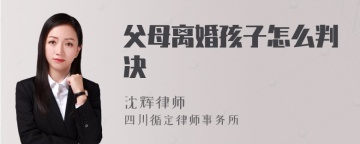 父母离婚孩子怎么判决