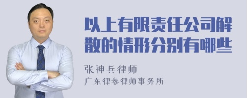 以上有限责任公司解散的情形分别有哪些