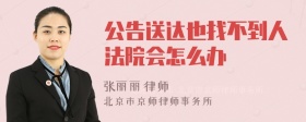 公告送达也找不到人法院会怎么办