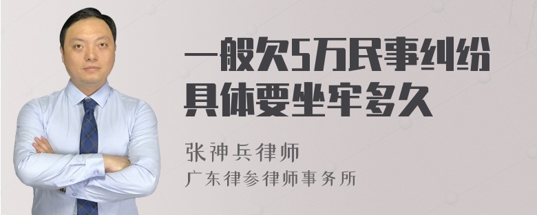 一般欠5万民事纠纷具体要坐牢多久