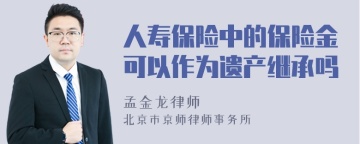 人寿保险中的保险金可以作为遗产继承吗