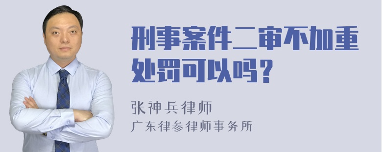 刑事案件二审不加重处罚可以吗？