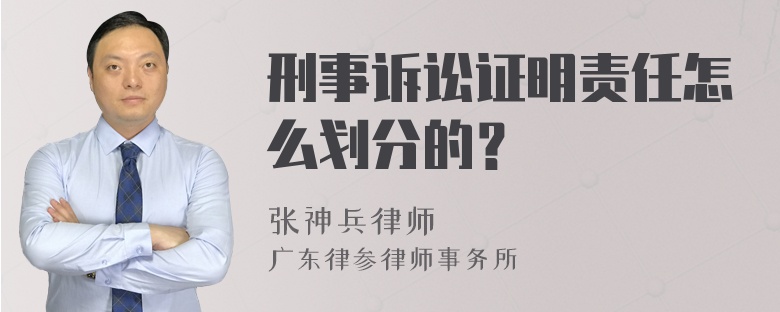 刑事诉讼证明责任怎么划分的？