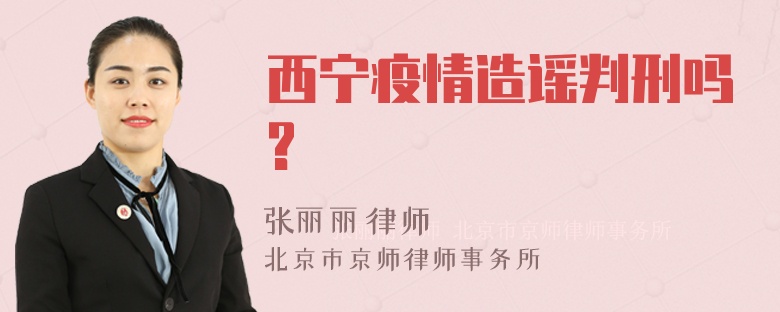 西宁疫情造谣判刑吗?