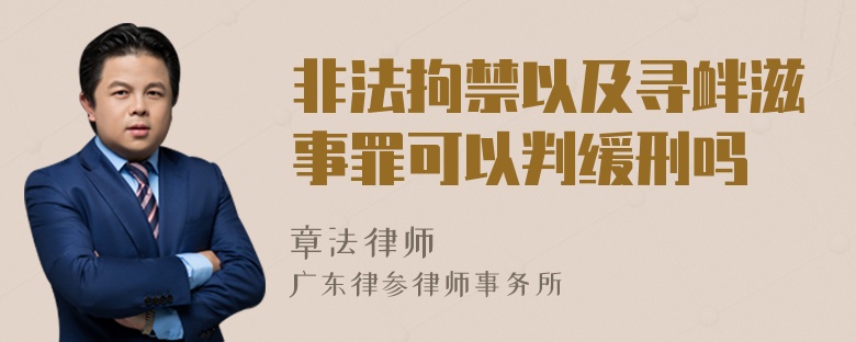 非法拘禁以及寻衅滋事罪可以判缓刑吗