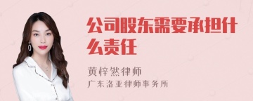 公司股东需要承担什么责任