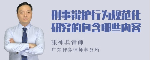 刑事辩护行为规范化研究的包含哪些内容