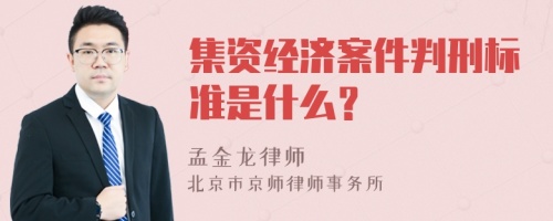 集资经济案件判刑标准是什么？