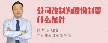 公司改制为股份制要什么条件