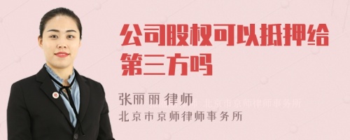 公司股权可以抵押给第三方吗