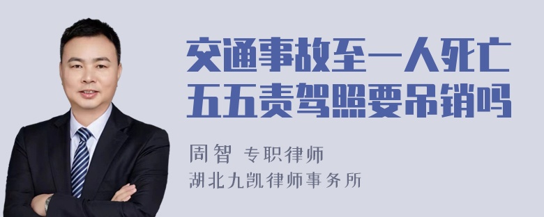 交通事故至一人死亡五五责驾照要吊销吗