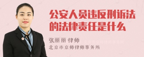 公安人员违反刑诉法的法律责任是什么