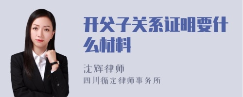 开父子关系证明要什么材料