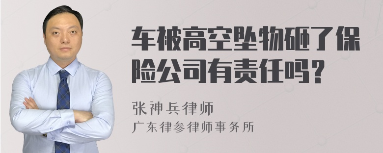 车被高空坠物砸了保险公司有责任吗？