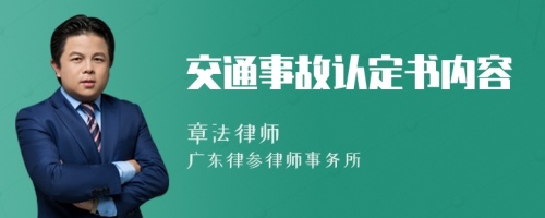 交通事故认定书内容