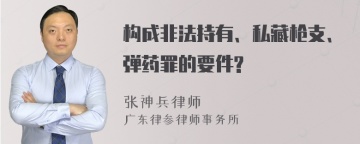 构成非法持有、私藏枪支、弹药罪的要件?