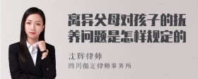 离异父母对孩子的抚养问题是怎样规定的