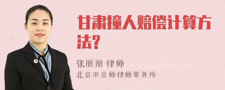 甘肃撞人赔偿计算方法?