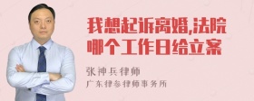 我想起诉离婚,法院哪个工作日给立案