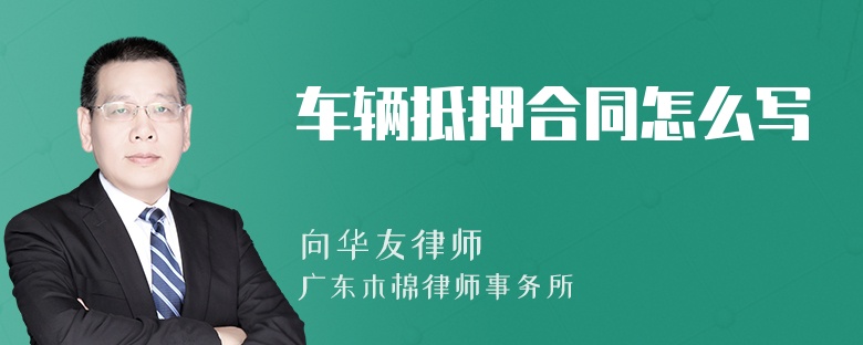 车辆抵押合同怎么写