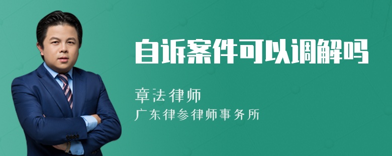 自诉案件可以调解吗