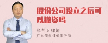 股份公司设立之后可以撤资吗