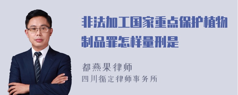 非法加工国家重点保护植物制品罪怎样量刑是