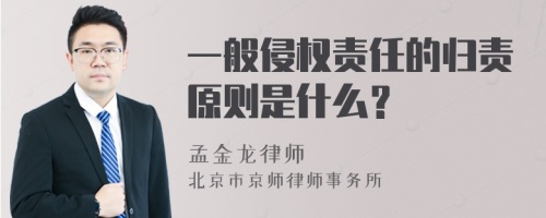 一般侵权责任的归责原则是什么？