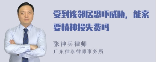 受到该邻居恐吓威胁，能索要精神损失费吗