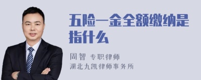 五险一金全额缴纳是指什么