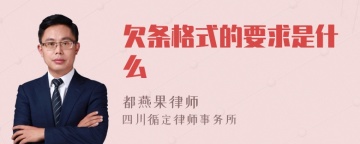 欠条格式的要求是什么