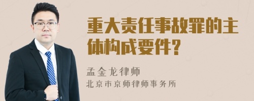 重大责任事故罪的主体构成要件?