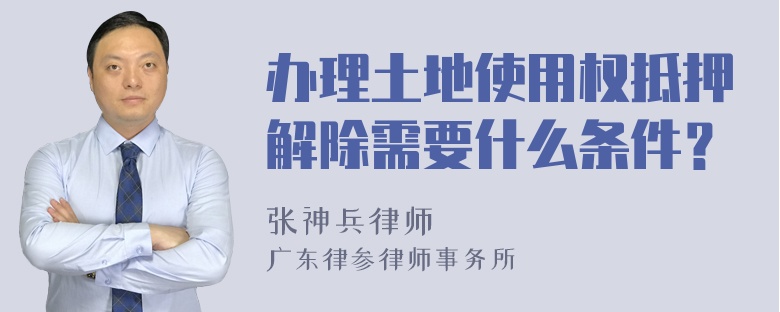 办理土地使用权抵押解除需要什么条件？