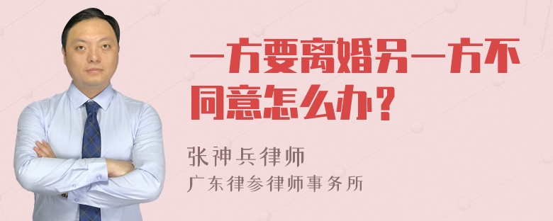 一方要离婚另一方不同意怎么办？