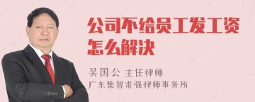 公司不给员工发工资怎么解决