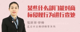 某些什么部门能对商标侵权行为进行查处