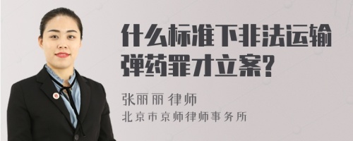 什么标准下非法运输弹药罪才立案?