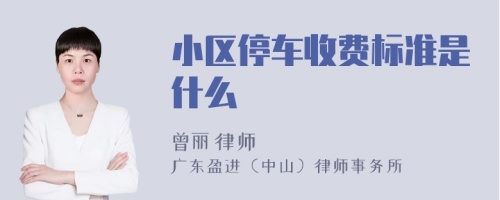 小区停车收费标准是什么