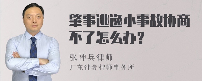 肇事逃逸小事故协商不了怎么办？