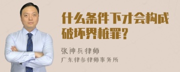 什么条件下才会构成破坏界桩罪?