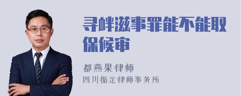 寻衅滋事罪能不能取保候审