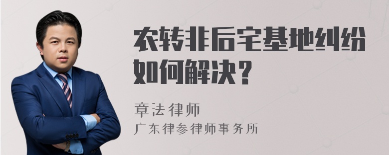 农转非后宅基地纠纷如何解决？