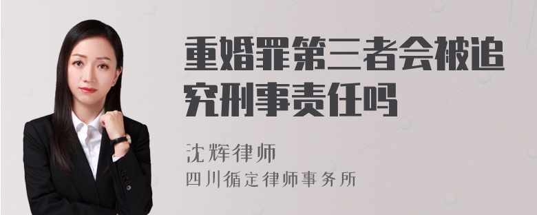 重婚罪第三者会被追究刑事责任吗