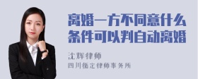 离婚一方不同意什么条件可以判自动离婚