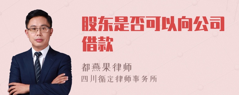 股东是否可以向公司借款