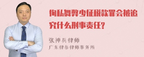 徇私舞弊少征税款罪会被追究什么刑事责任?