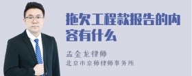 拖欠工程款报告的内容有什么