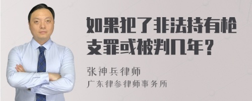 如果犯了非法持有枪支罪或被判几年？